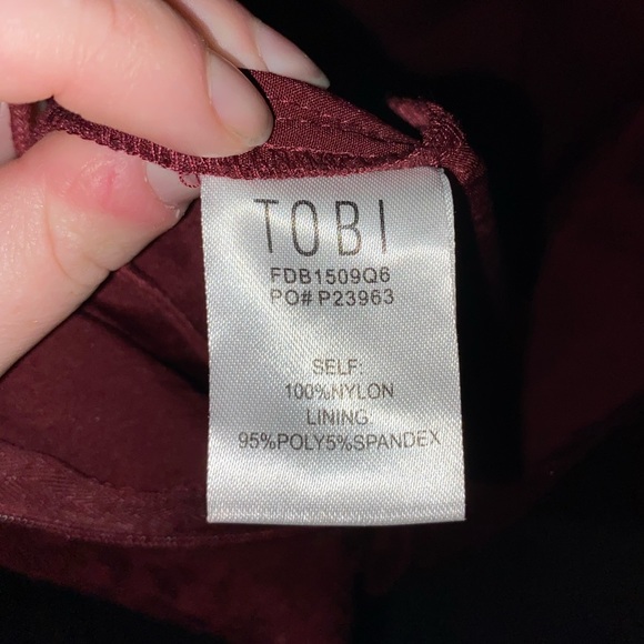 Maroon Lace Dress Long Sleeve Size M Bodycon - Picture 6 of 7